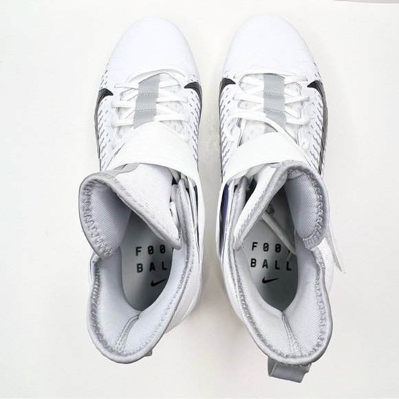 Nike Alpha Menace Pro 2 Mid Men’s Cleat White and Black Size 11.5 - Picture 9 of 12